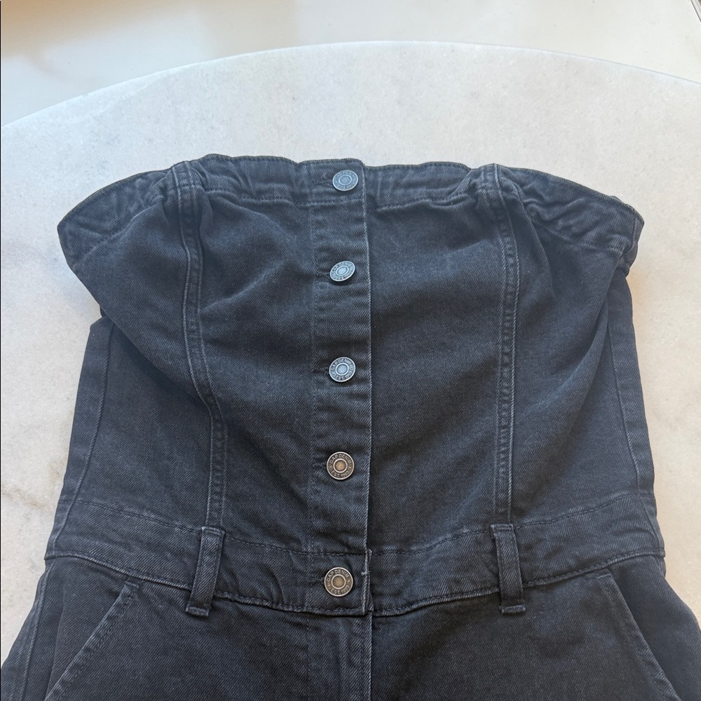 NWT GAP Black Button-Front Strapless Jumpsuit NWT - image 4